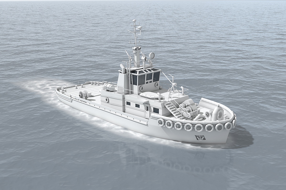 An illustration of the autonomous tugboat being developed An illustration of the autonomous tugboat being developed